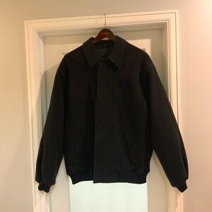 Navy Wool Men’s Bomber Jacket, Size XL